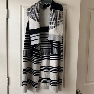 Vince Sleeveless Cardigan Black and Grey